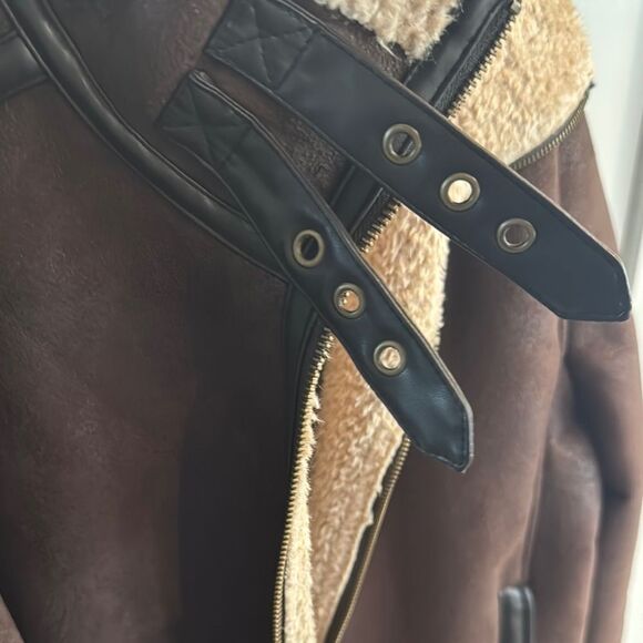 Moon Shine Large Men's  Brown Shearling Jacket - Picture 3 of 11